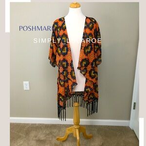 LuLaRoe Monroe kimono with tassel fringe
